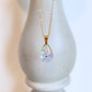 Forget Me Not Flower Teardrop Pendant Necklace