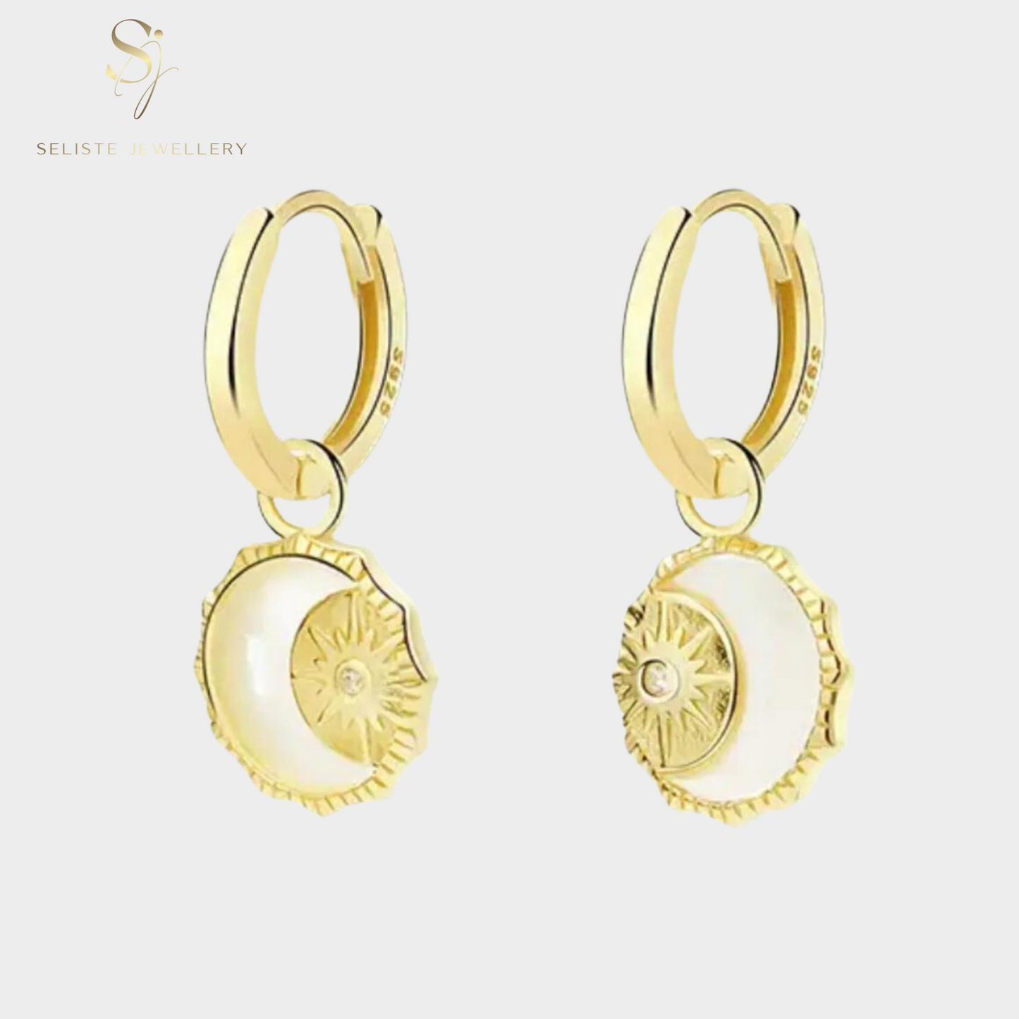 Dainty Celestial Charm Hoop Earrings