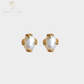 Dainty Oval Pearl Stud Earrings