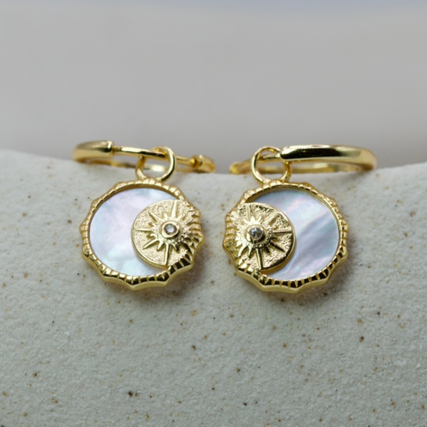 Dainty Celestial Charm Hoop Earrings