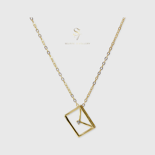 Minimalist Envelope Pendant Necklace