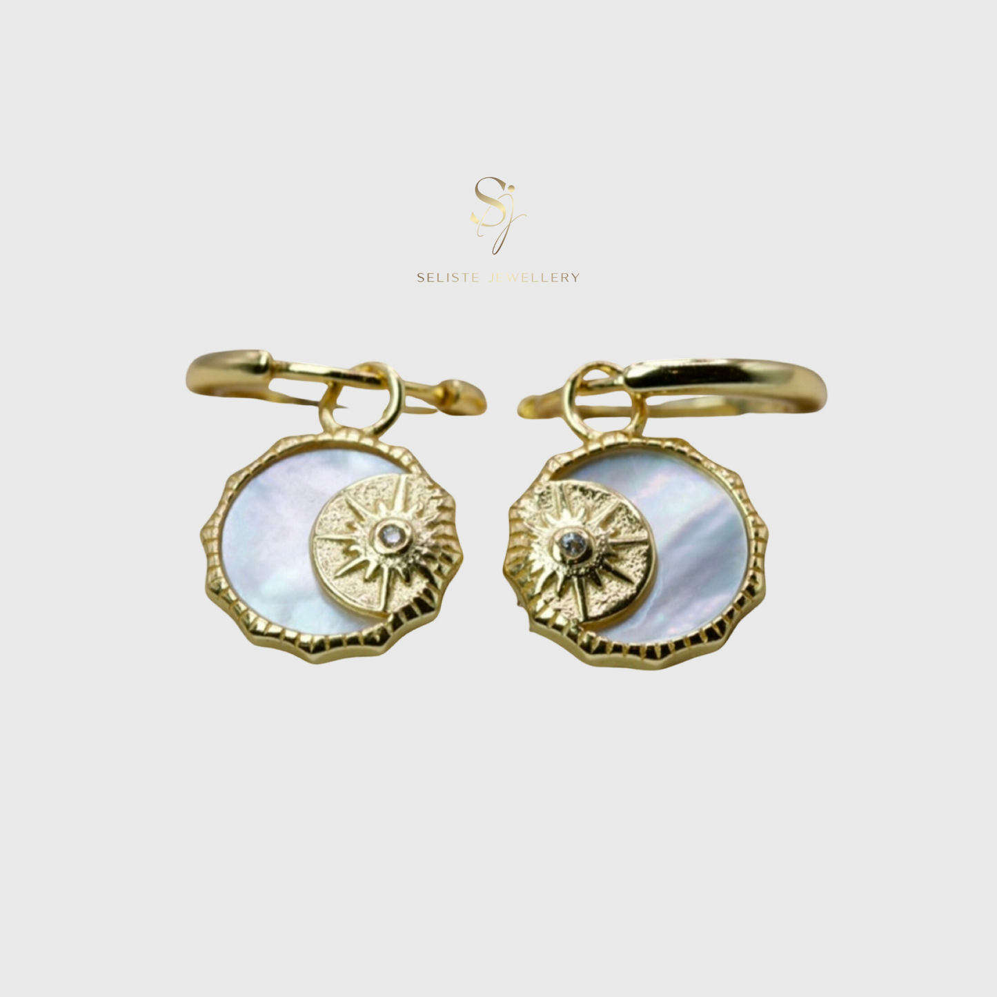 Dainty Celestial Charm Hoop Earrings