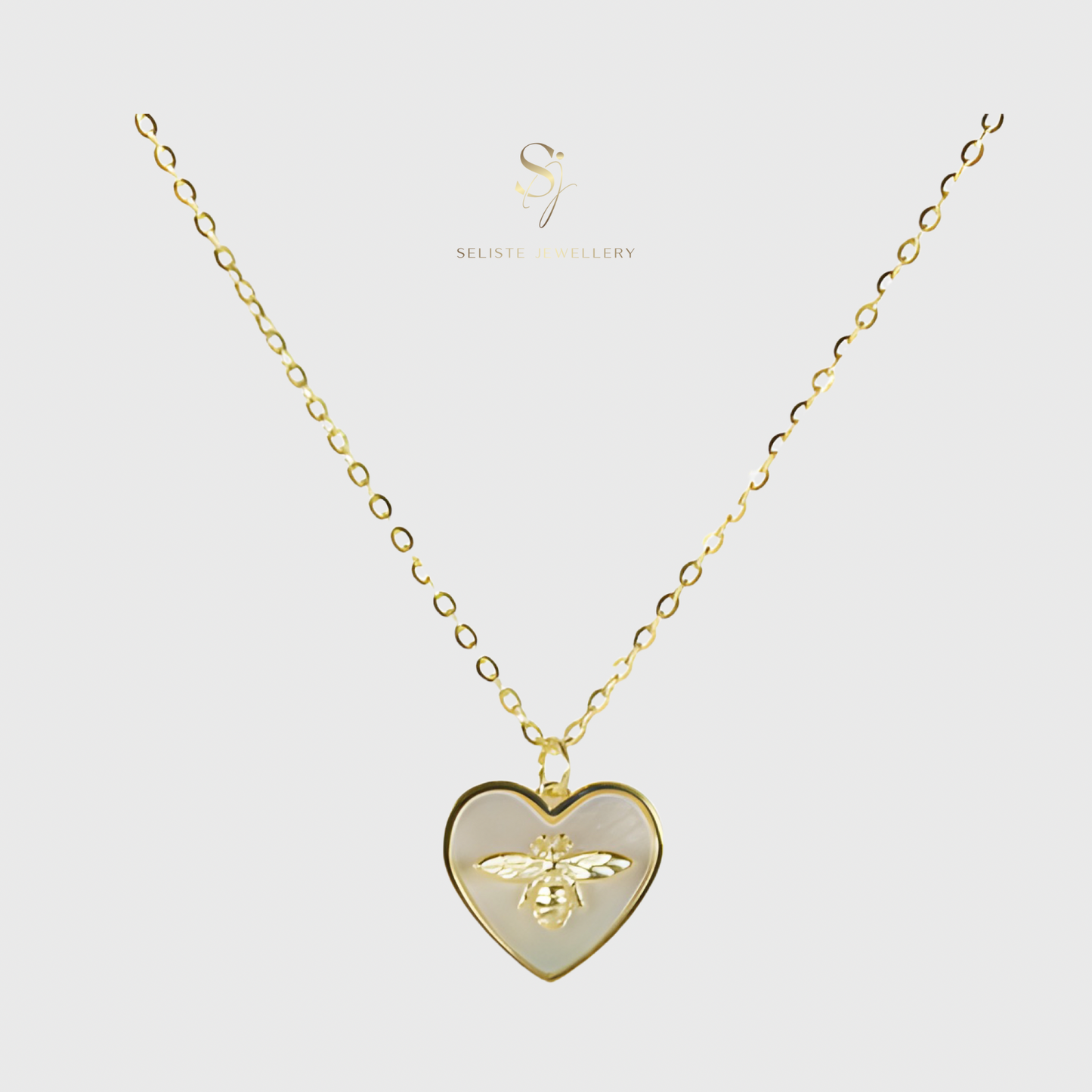 Bee Heart Charm Necklace