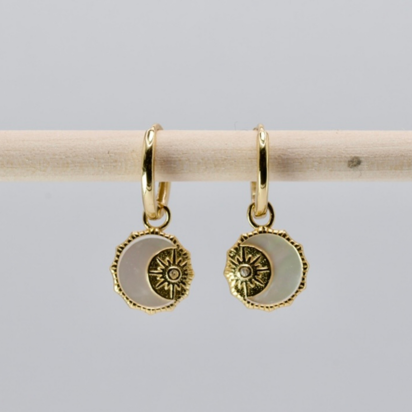 Dainty Celestial Charm Hoop Earrings