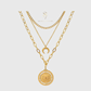 Vintage Multilayer Lion & Moon Pendant Necklace