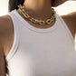 18k Gold Colourful Rainbow Cable Thick Chain Necklace