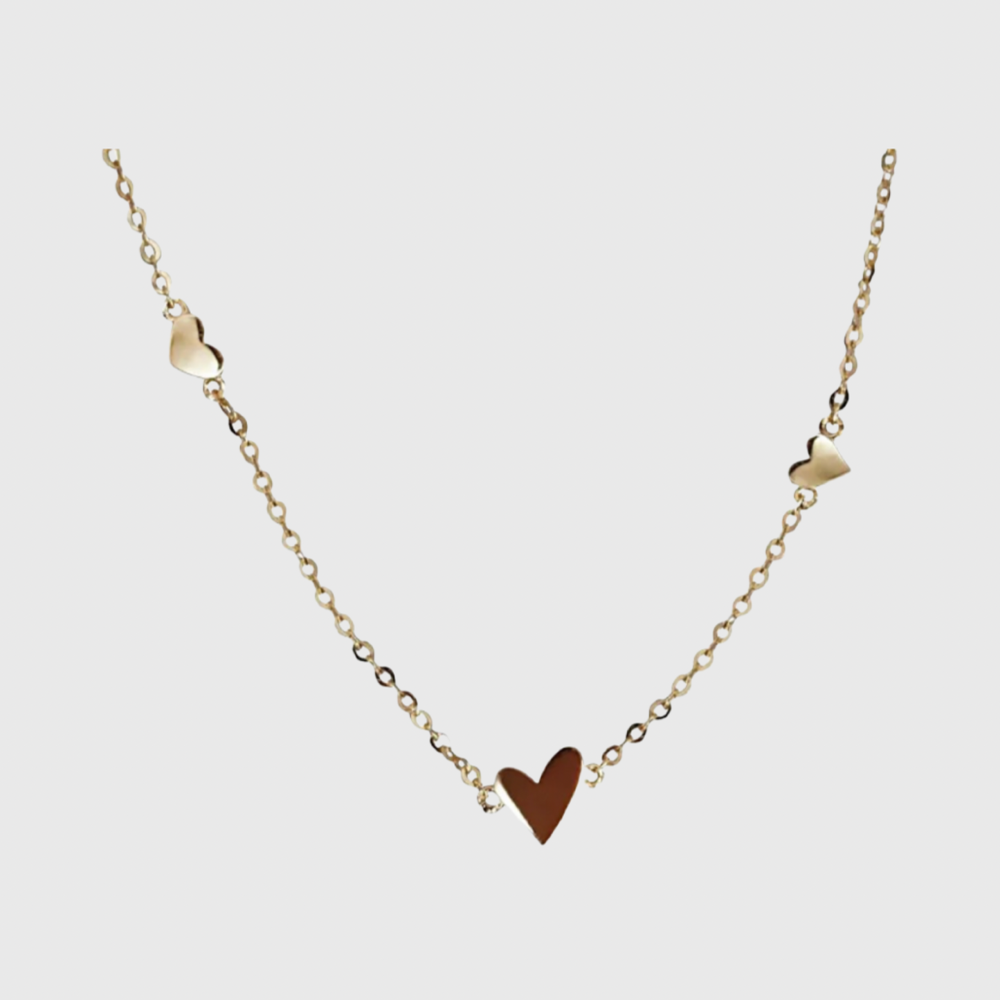 Minimalist Sterling Silver 14K Gold Plated Three Heart Bracelet
