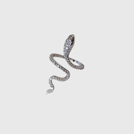 Silver Gothic Sleek Snake Open Ring