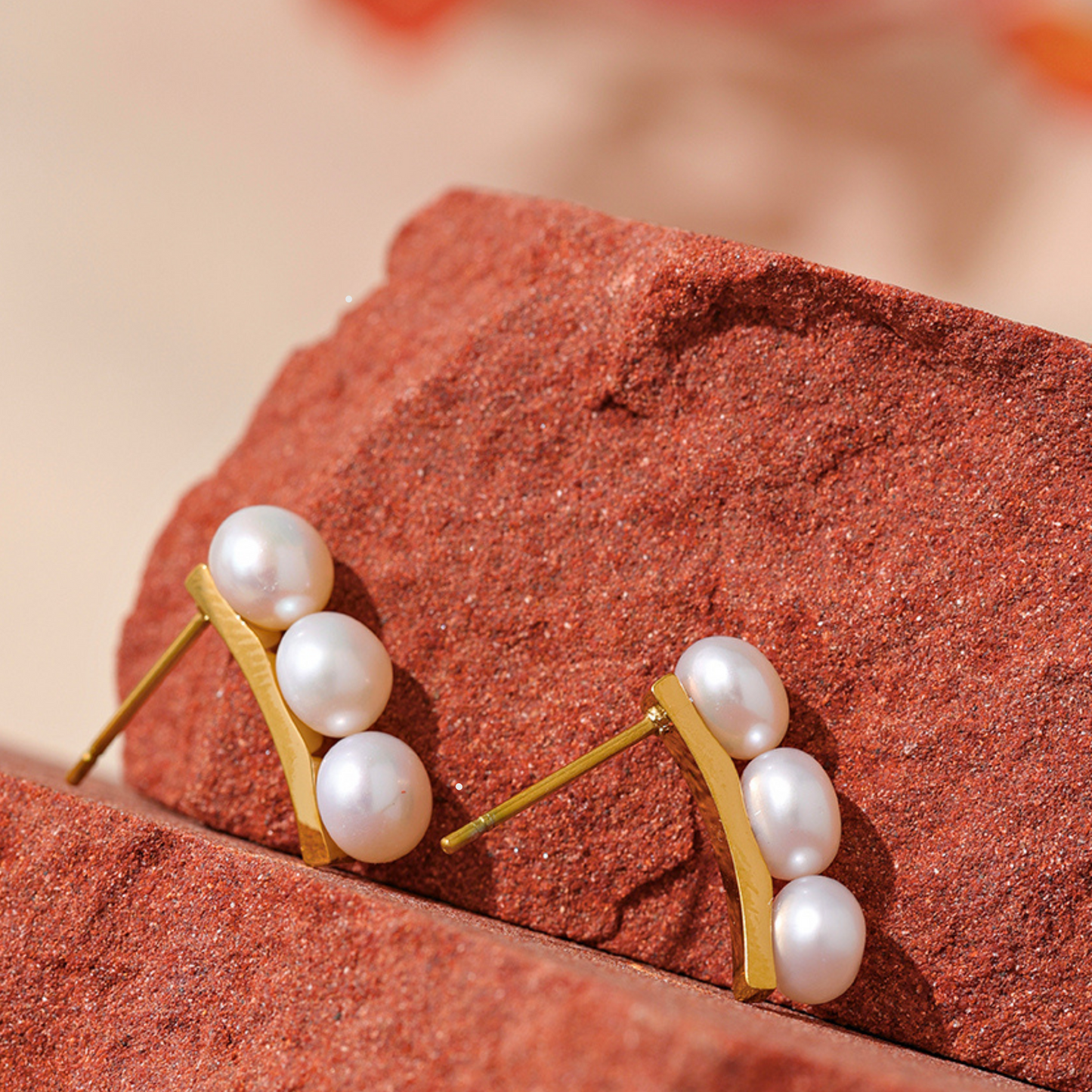 Bar Pearls Drop Earrings