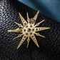 Stunning Gold Crystal Star Pin Brooch