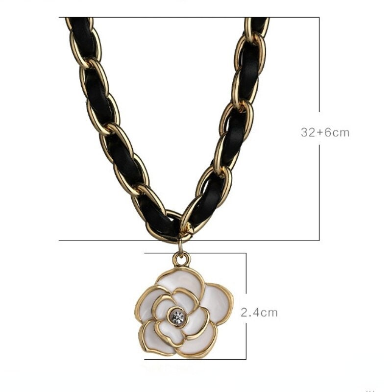 White Camellia Flower Pendant Necklace – Seliste Jewellery