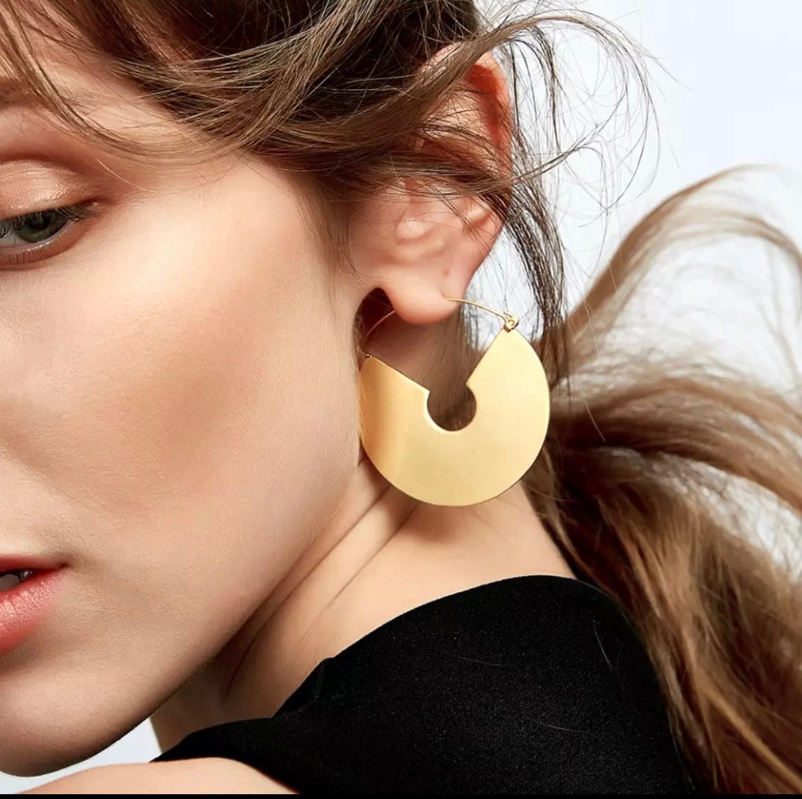 Big gold sale dangle earrings