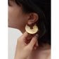 18k Gold Big Circle Round Dangle Earrings - Silver Geometric Earrings - Large Hoop Earrings- Party Earrings- Statement Earrings-Gift For Her