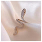 Silver Gothic Sleek Snake Open  Ring For Women  -Eternal Love Ring -  Evil Eyes Jewels - Big Snake Ring - Crystal Snake Ring - Gift For Her