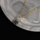 Minimalist Blue Sapphire Heart Pendant Necklace-Dainty Heart Charm Necklace-Heart Necklace - Blue Heart Pendant-Bride Necklace- Gift For Her
