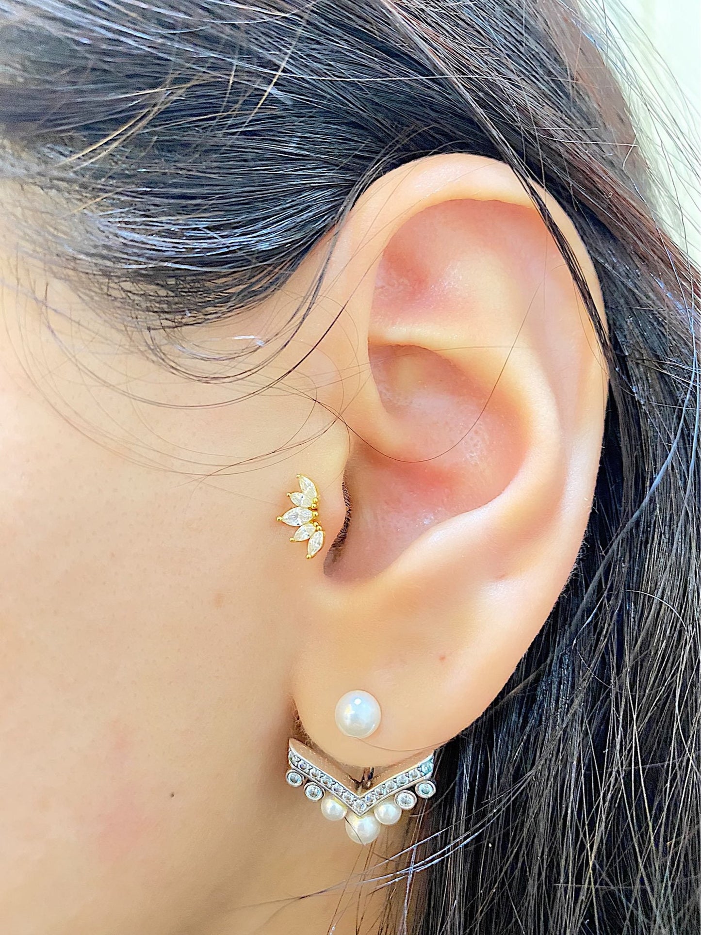 Dainty 925 Sterling Silver Wings Stud Earrings-Minimalist Gold Stud Earrings-Small Crystal Earrings-Shiny Wings Stud Earrings-Angel Earrings