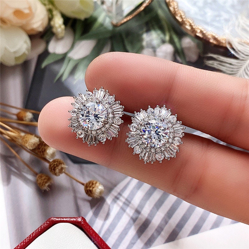 Long post diamond deals earrings