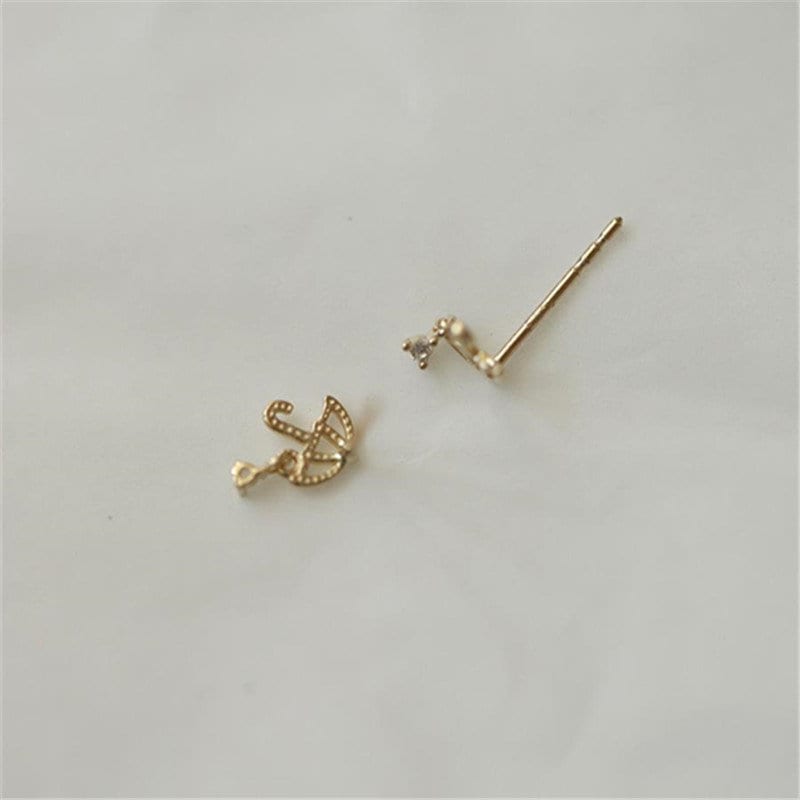 Minimalist CZ Umbrella Earrings- Dainty Earrings- Cute Umbrella Studs-Gold Earrings-Silver Small Earrings-Tiny Earrings-Perfect Gift For Her