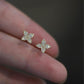 Flower CZ Stud Earrings-Tiny CZ Earrings-Minimalist Flower Stud-Dainty Stud Earrings-Gold Flower Stud Earrings-Stud Earrings Sterling Silver