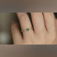 Dainty Emerald Gold Ring - Minimalist Green Cz Ring - Delicate Emerald Ring - Thin Gold Ring - Staking Ring - Wedding Ring - Gift For Her