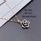 Luxury Black Camellia Flower Pendant Necklace-Camellia Necklace-Flower Necklace-Rose Flower Necklace-CZ Flower Pendant-Gold Dainty Necklace