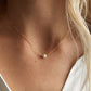 14k Gold Pearl Charm Necklace- Minimalist Gold Necklace- Delicate pearl Pendant Necklace- Dainty Thin Chain Necklace- Layering Necklace