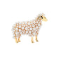 Sheep Pearl Gold Pin Brooch