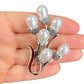 Vintage White Flower Pearls Silver Pin Brooch