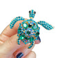 Small Green Crystal Turtle Brooch