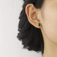 Emerald Oval Stud Earrings