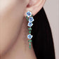Blue And White Flower Long Dangle Earrings