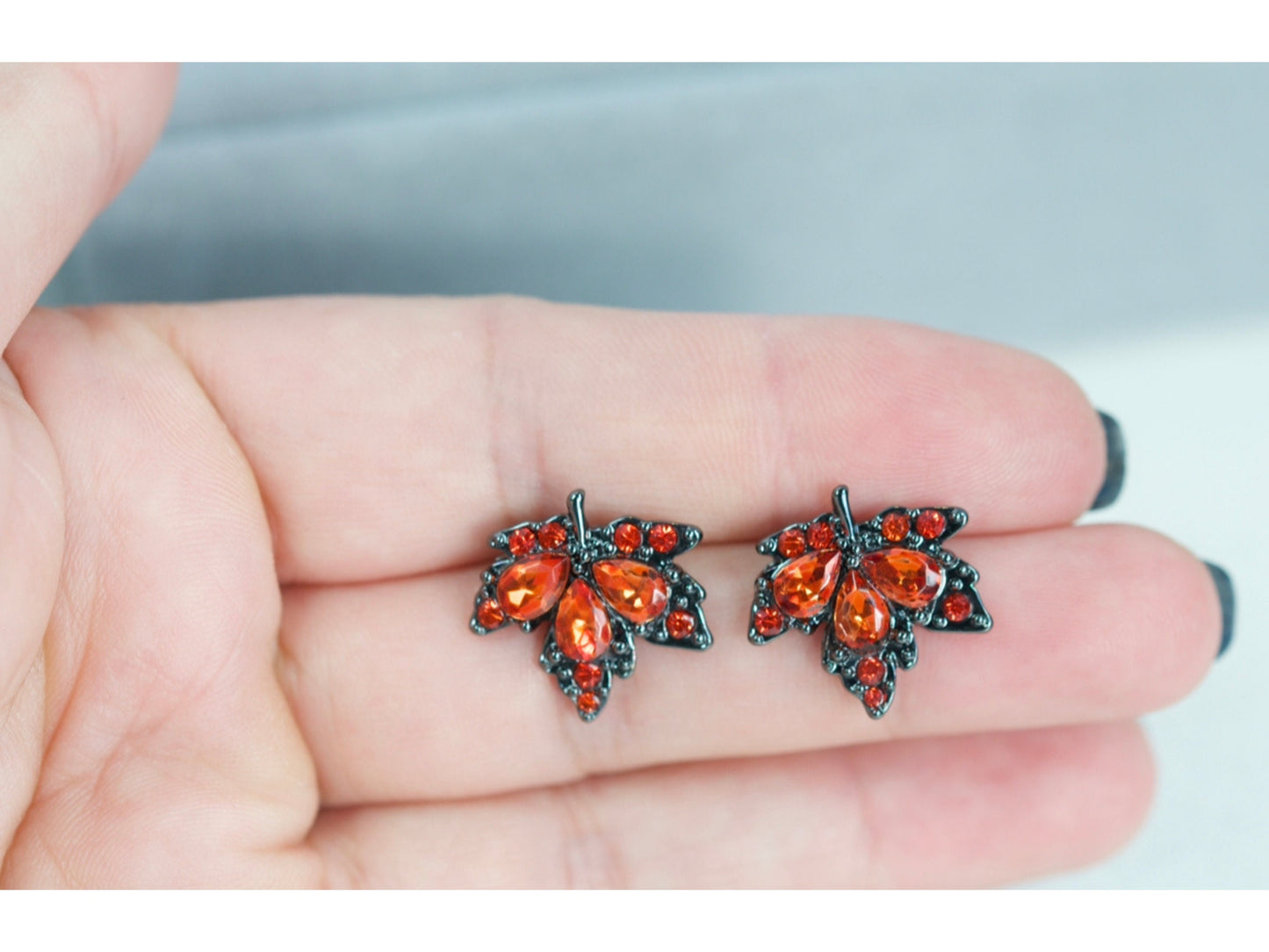 Amber Maple Leaf Earrings