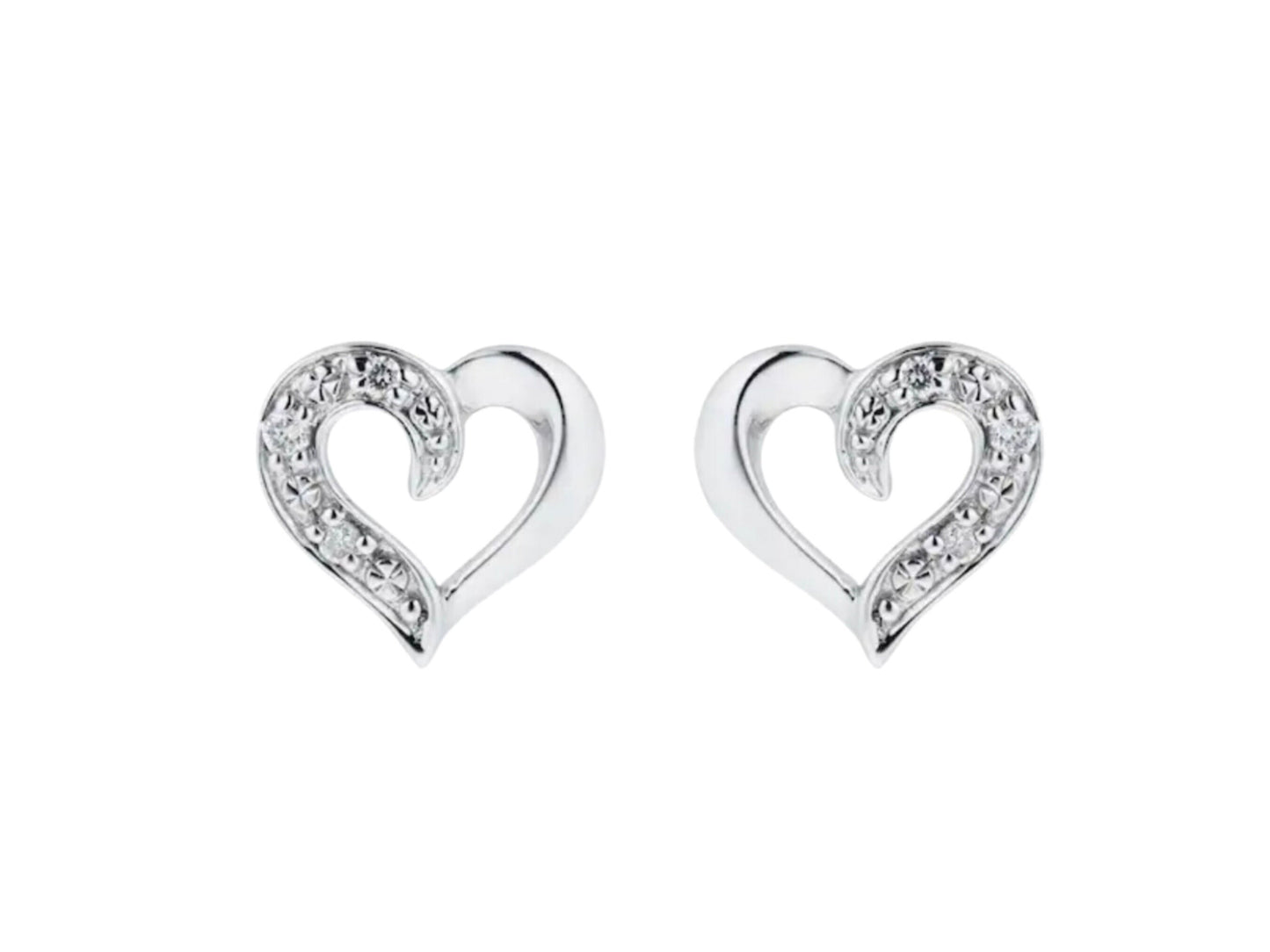 Sterling Silver Tiny Heart Stud Earrings