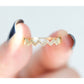 Dainty Diamond Stacking Wave Thin Gold Ring