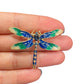 Dainty Blue Dragonfly Gold Brooch Pin