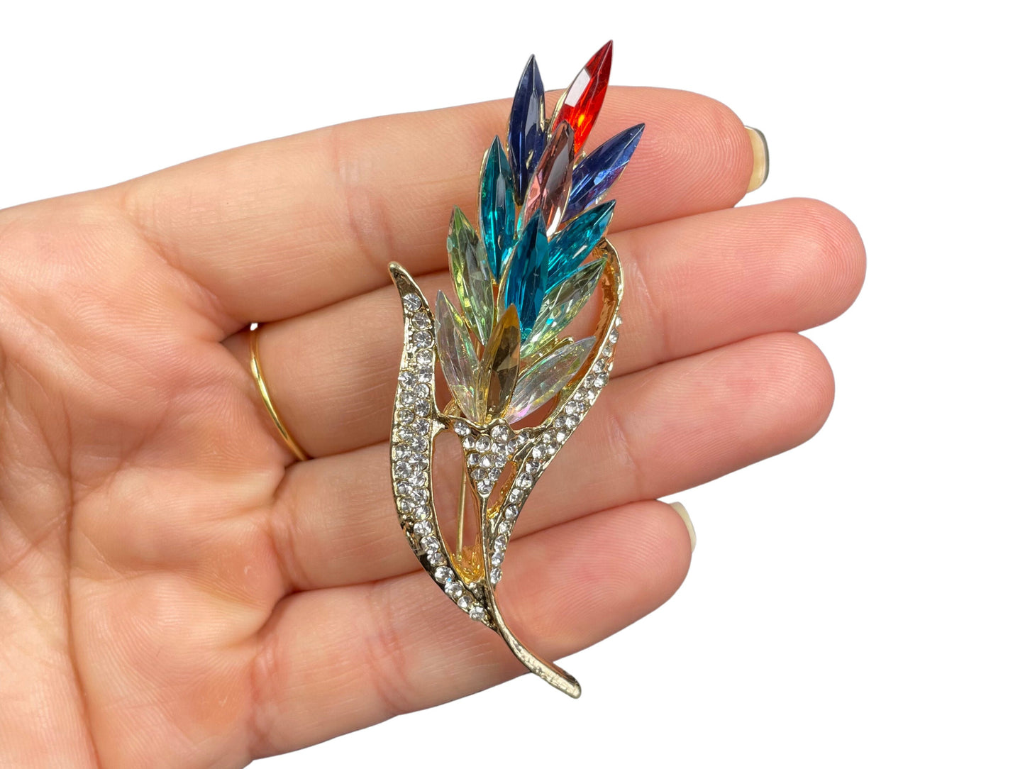 Wheat-Ear Flower Gold Pin Brooch