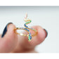 Colourful Gold Snake Ring