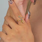 Colourful Gold Snake Ring