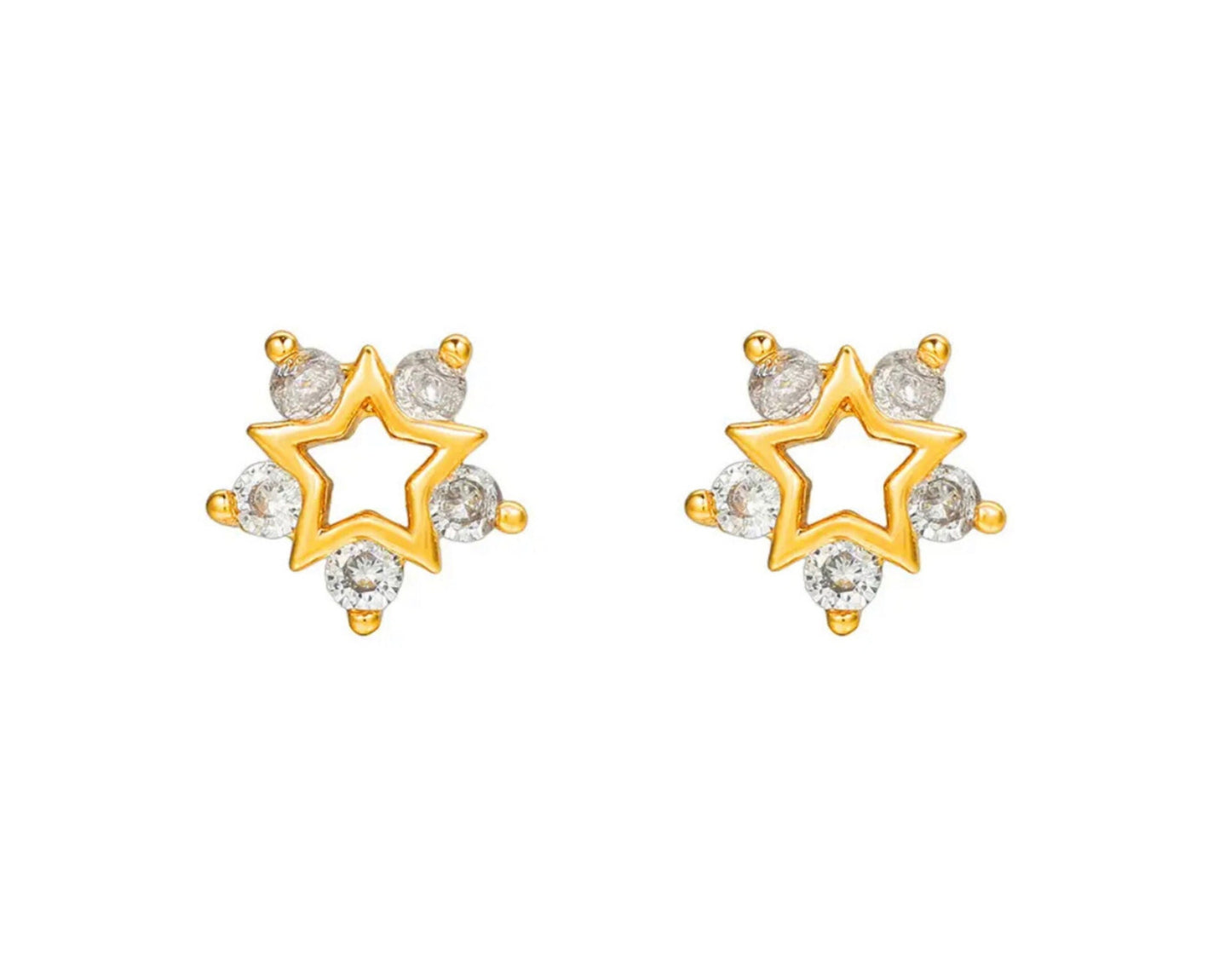 Tiny Diamond Snowflake Earrings