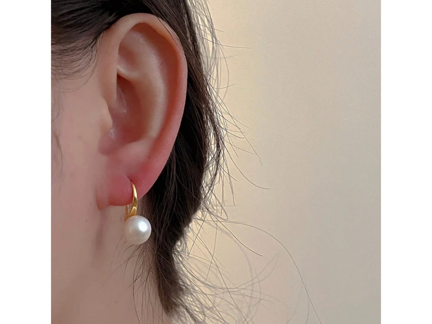Dainty Freshwater Pearl Hook Earrings