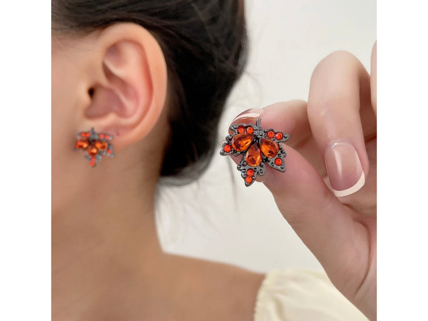 Amber Maple Leaf Earrings