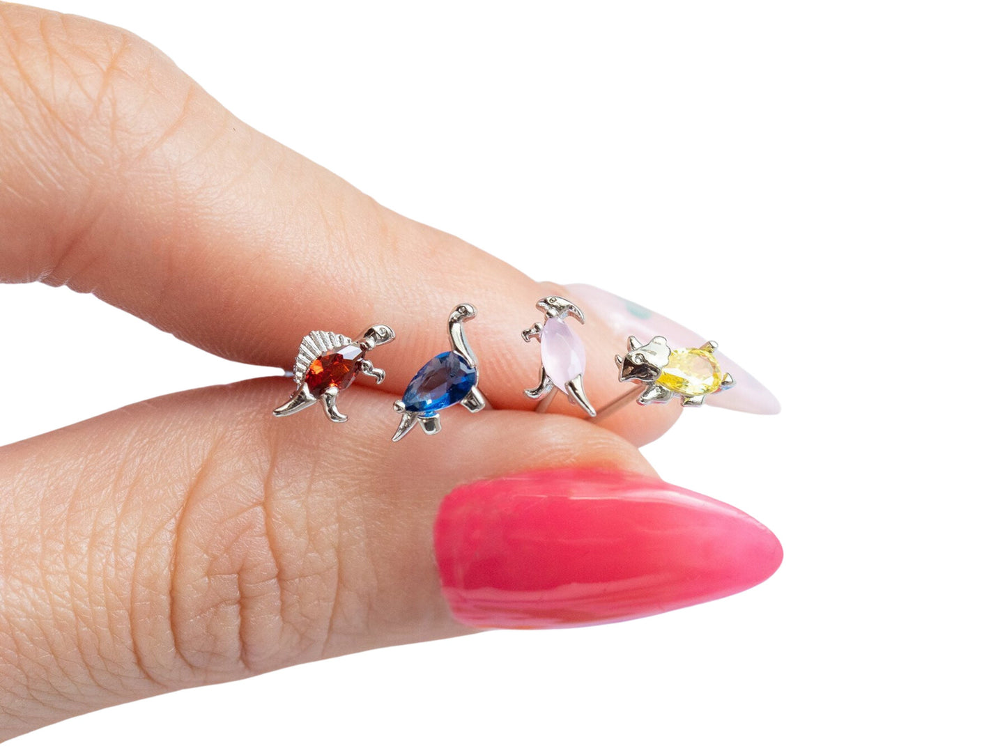 Tiny Red Spinosaurus Earrings