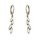 Vine Leaf Charm Drop Hoop Earrings