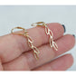 Vine Leaf Charm Drop Hoop Earrings