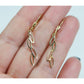Vine Leaf Charm Drop Hoop Earrings
