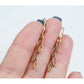 Vine Leaf Charm Drop Hoop Earrings