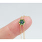 Minimalist Green Emerald Round Charm Bracelet