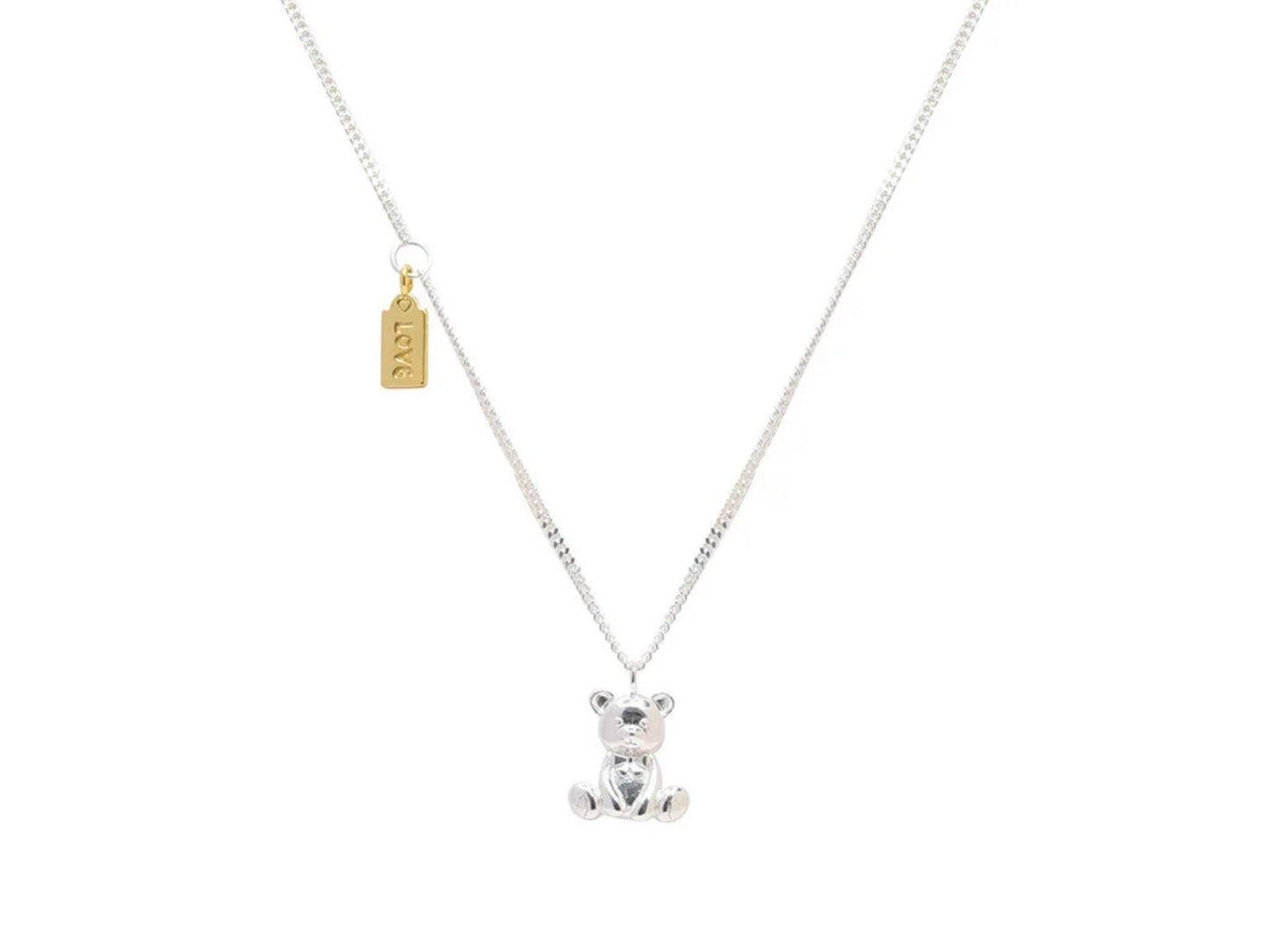 Cute Small Teddy Bear Charm Pendant Necklace