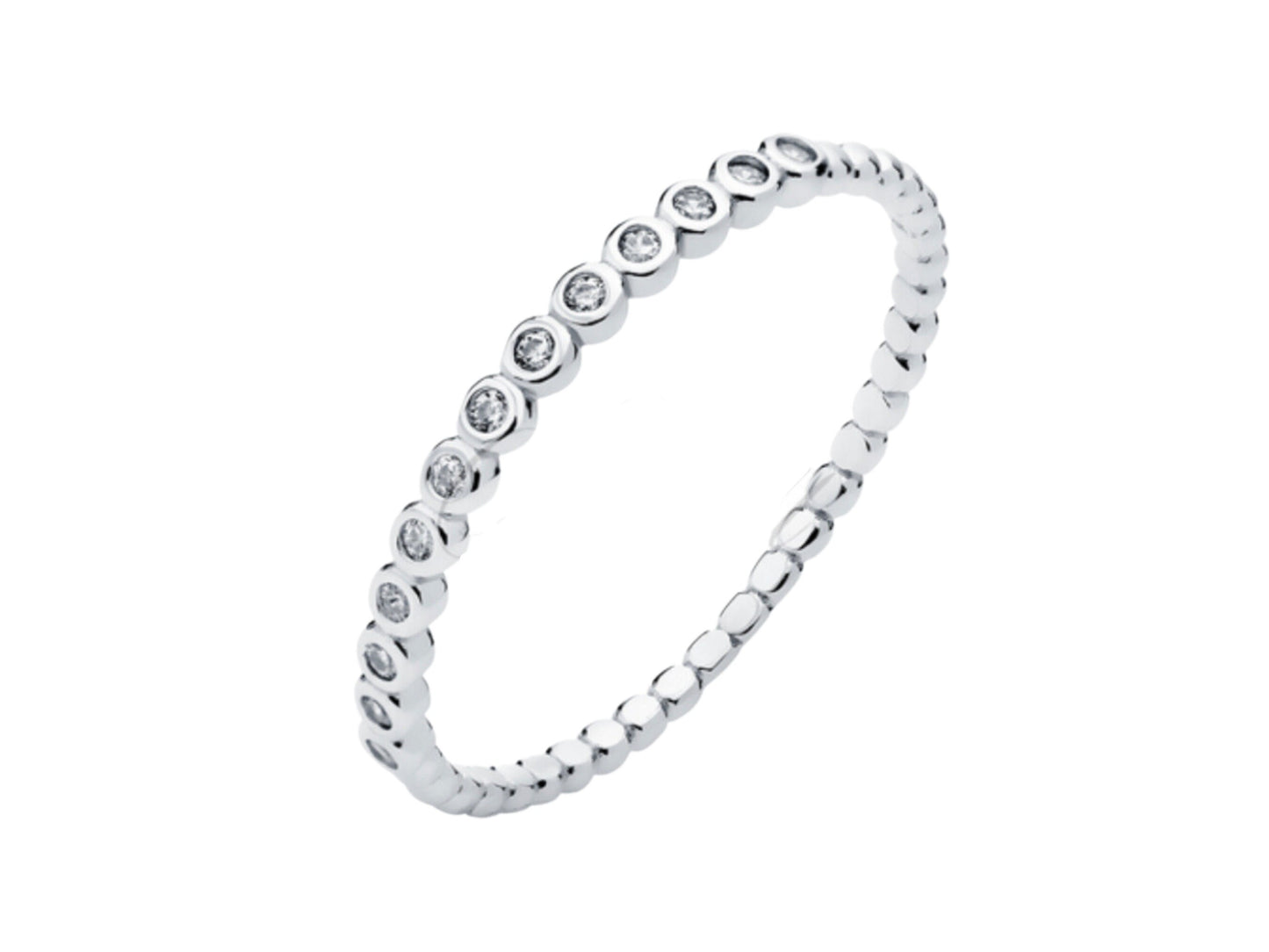 Diamond Stacking Thin Eternity Band Ring