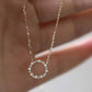 Minimalist Diamonds Circle Pendent Necklace